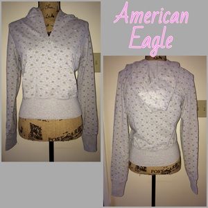 A.E. - GREY FLORAL HOODIE
